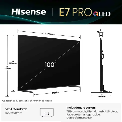 Tv led 100'' HISENSE 100E7QPRO - 11