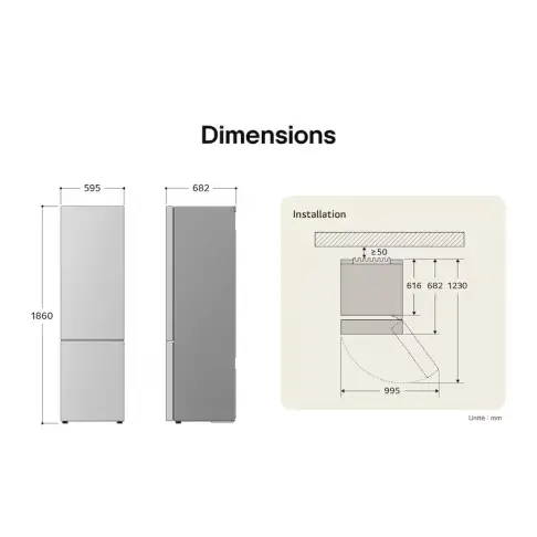 Réfrigérateur combiné inversé LG GBV3110EPY - 11