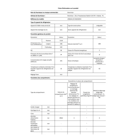 Réfrigérateur intégré 1 porte ELECTROLUX LRB3AE12S - 2
