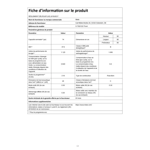 Lave-vaisselle 60 cm MIELE G7020SCIN - 2