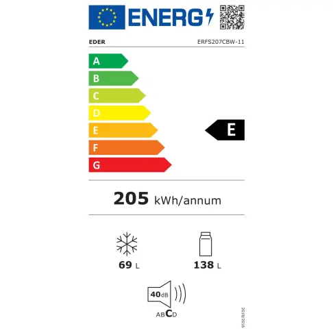 Réfrigérateur combiné inversé EDER ERFS207CBW-11 - 3