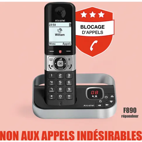 Téléphone sans fil ALCATEL F890VOICENOIR - 3