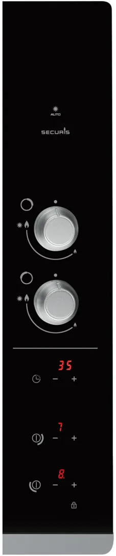 Plaque de cuisson encastrable mixte 60 cm, 2 feux gaz et 2 feux induction,  10200W - Brandt BPI6414BM - Noir