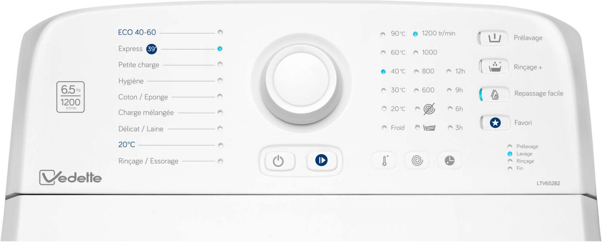 Machine à Laver Vedette 6kg Mode D emploi Lave-linge top VEDETTE LTV652B2 - MDA