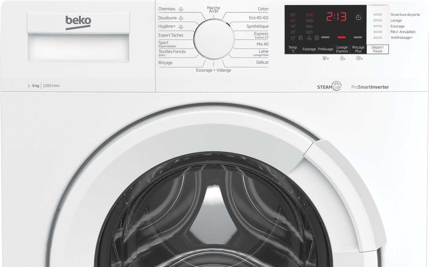 Lave-linge hublot BEKO WUE6612W1W - MDA