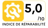 Aspirateur balai TORNADO TOP 521 TG - Indice de réparabilité