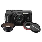 Appareil photo compact étanche OM SYSTEM TG 7 BK + CLAT 01 + FCONT 01