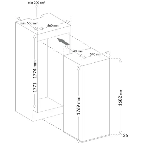 Réfrigérateur intégré 1 porte AMICA ASPLI316LWGD - 6
