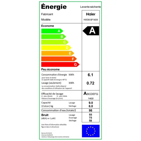 Lave-linge séchant HAIER HWD 90 BP 14636 - 3