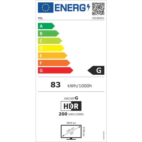 Tv led 55'' TCL 55C809 - 8