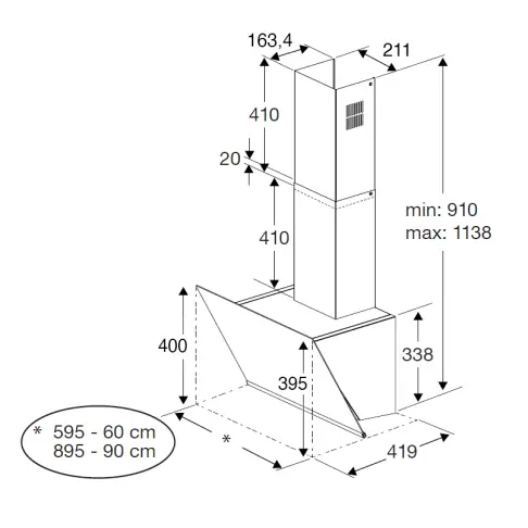 Hotte décorative BEKO BHCA62442BBH - 5