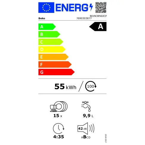 Lave-vaisselle tout intégré 60 cm BEKO BDIN38560C - 3