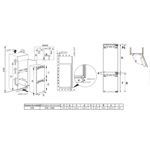 Réfrigérateur combiné intégré HISENSE RB3B250SAWE - 9