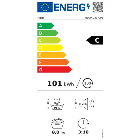 Sèche-linge frontal HAIER HD80-C367LU1-S - 2