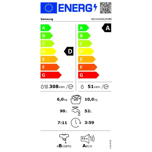 Lave-lingé séchant SAMSUNG WD10HG6U94BE - 9
