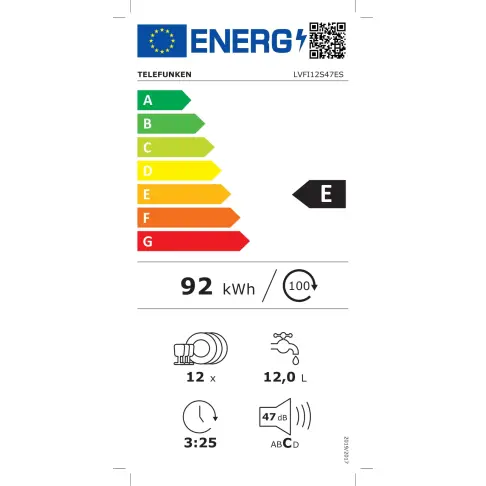 Lave-vaisselle tout intégré 60 cm TELEFUNKEN LVFI12S47ES - 4