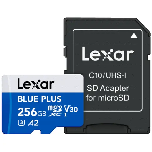 Carte microsd LEXAR MSDXC BLUE PLUS 256 G V 30 - 4