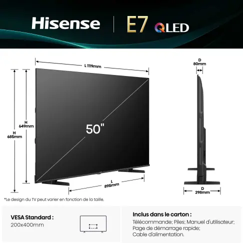 Tv led 50'' HISENSE 50E7Q - 6