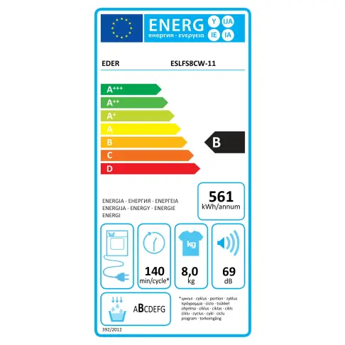 Sèche-linge frontal EDER ESLFS8CW-11 - 9