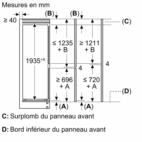 Réfrigérateur combiné intégré BOSCH KBN96SFE0 - 9