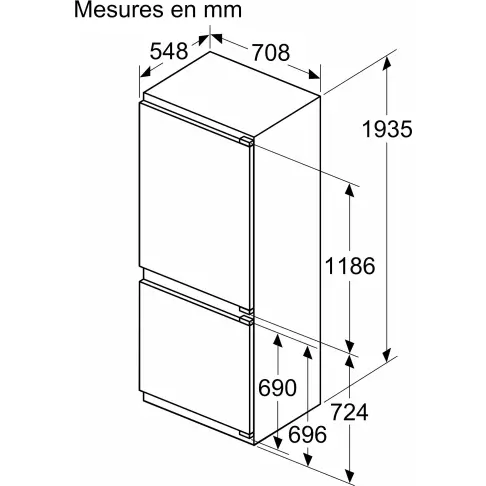 Réfrigérateur combiné intégré BOSCH KBN96SFE0 - 10