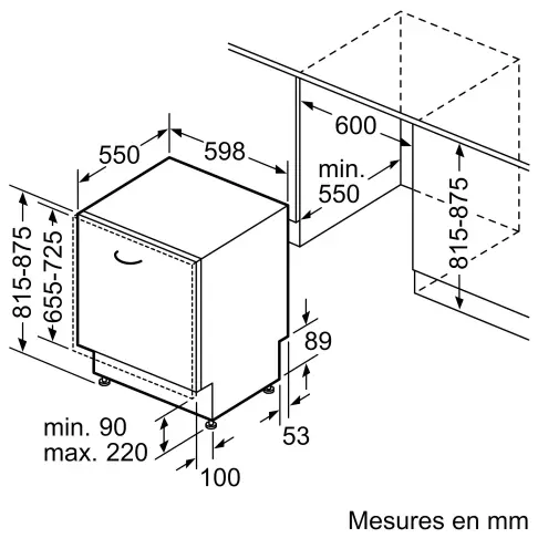 Lave-vaisselle tout intégré 60 cm SIEMENS SN63EX05ME - 11