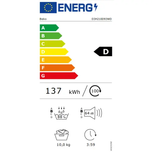 Sèche-linge frontal BEKO D3H210D93WD - 4