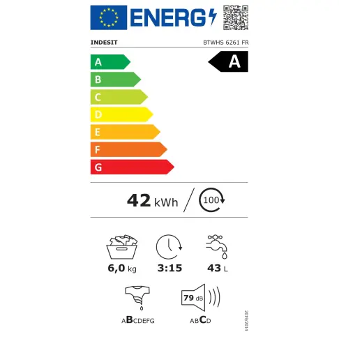 Lave-linge top INDESIT BTWHS6261FR - 7