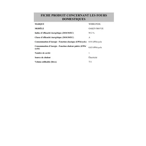 Four pyrolyse WHIRLPOOL OAKZ9500PIX - 2