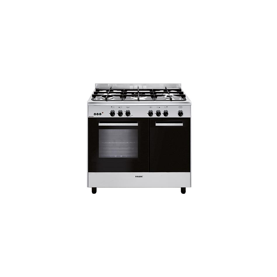 Cuisinière GLEM GA960PCGIX – 5 Feux Gaz, Four Gaz 66L, Catalyse - vue 4
