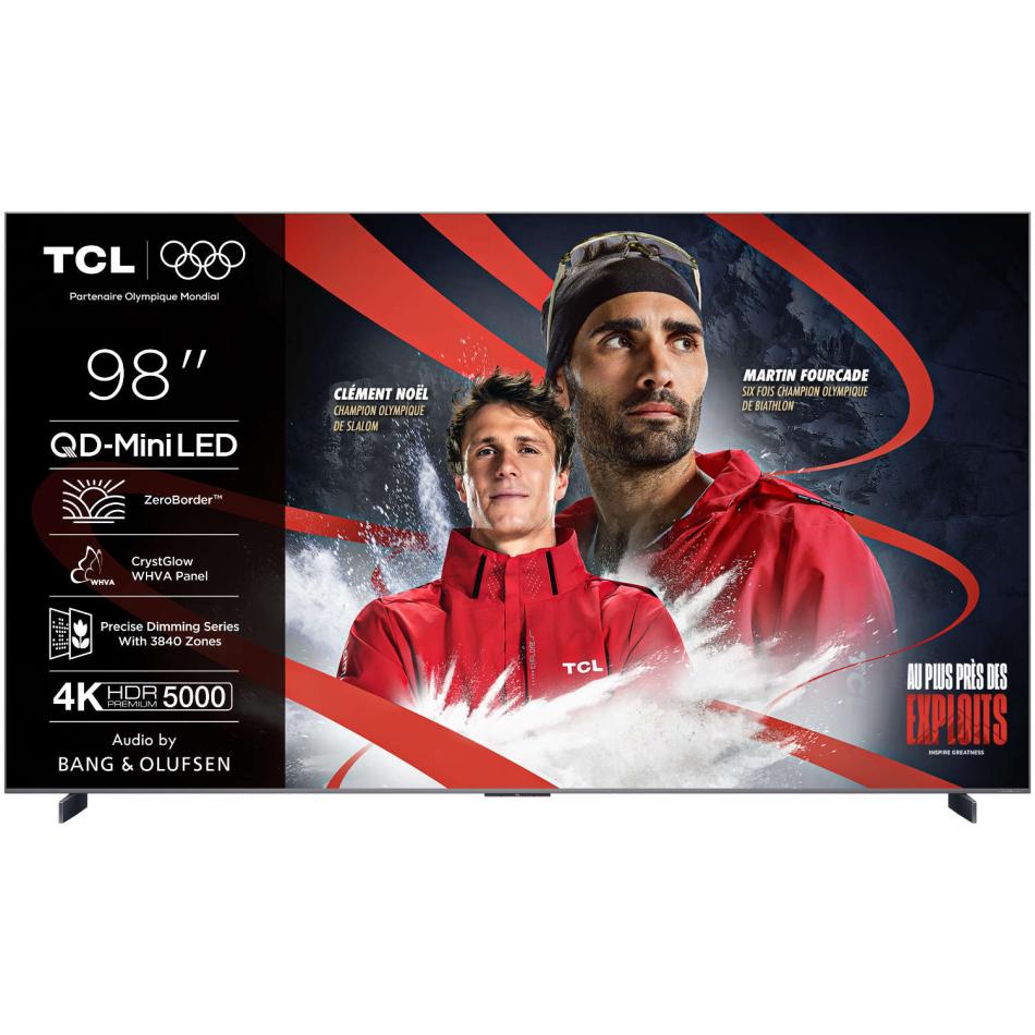 TV QD Mini LED Tcl 98C89K 248 cm 4K UHD 2025 Aluminium brossé - vue 5