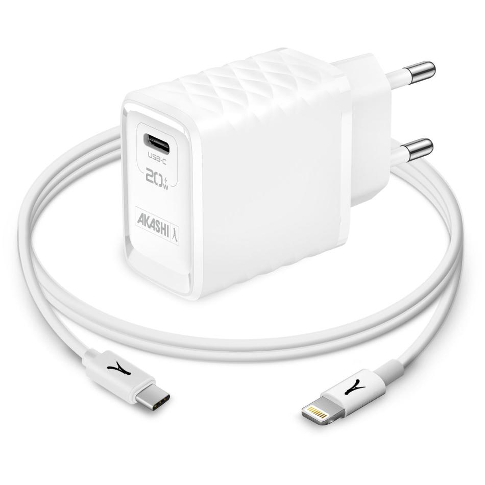 Akashi Chargeur Secteur USB A Quick Charge 3.0 + Câble Lightning - vue 3