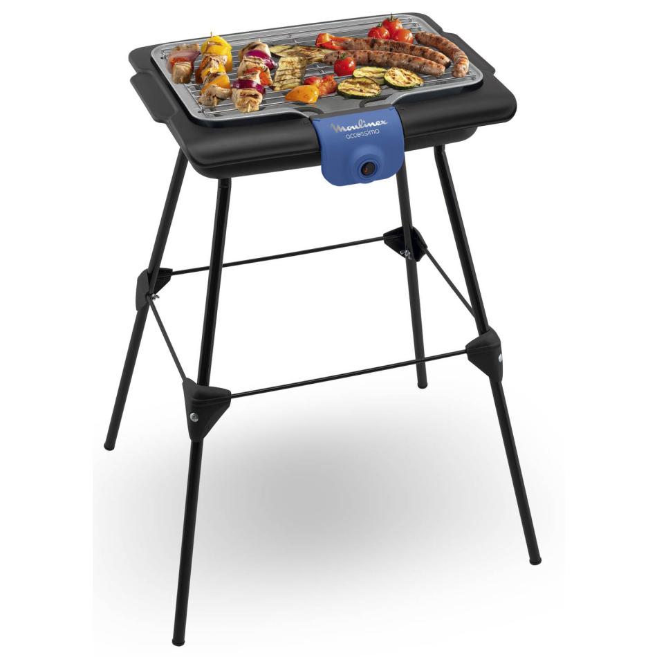 Moulinex Accessimo Barbecue électrique de table avec pieds Barbecue d’extérieur Nettoyage facile Bac à eau Réduction de la fumée et des odeurs Fabriqué en France BG135812 - vue 5
