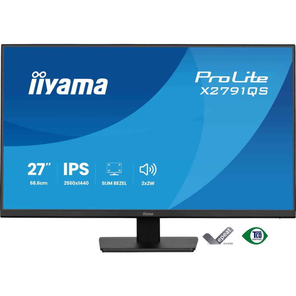 iiyama ProLite X2791QS B1 Écran LED 27 2560 x 1440 QHD @ 75 Hz IPS 350 cdm² 1000:1 1 ms HDMI DisplayPort haut parleurs - vue 4