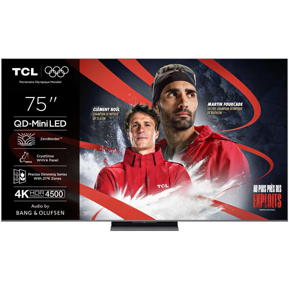 TV QD Mini LED Tcl 75C89K 189 cm 4K UHD 2025 Aluminium brossé - vue 8