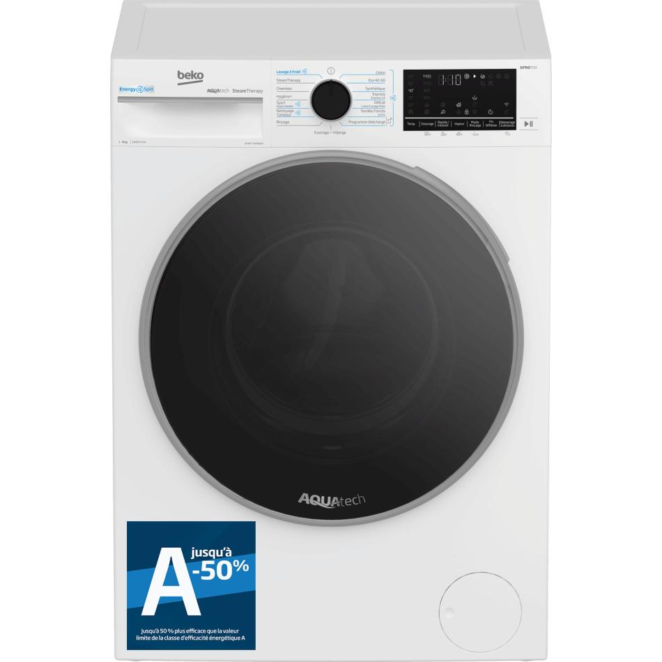 Lave linge BEKO B7WFT394081W 9kg 1400trmin - vue 2