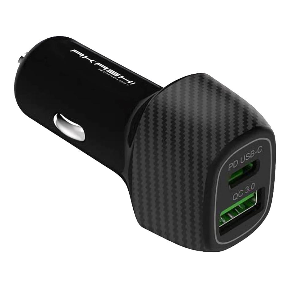 Akashi Turbo Chargeur Allume Cigare USB C + USB A Quick Charge 3.0 - vue 3
