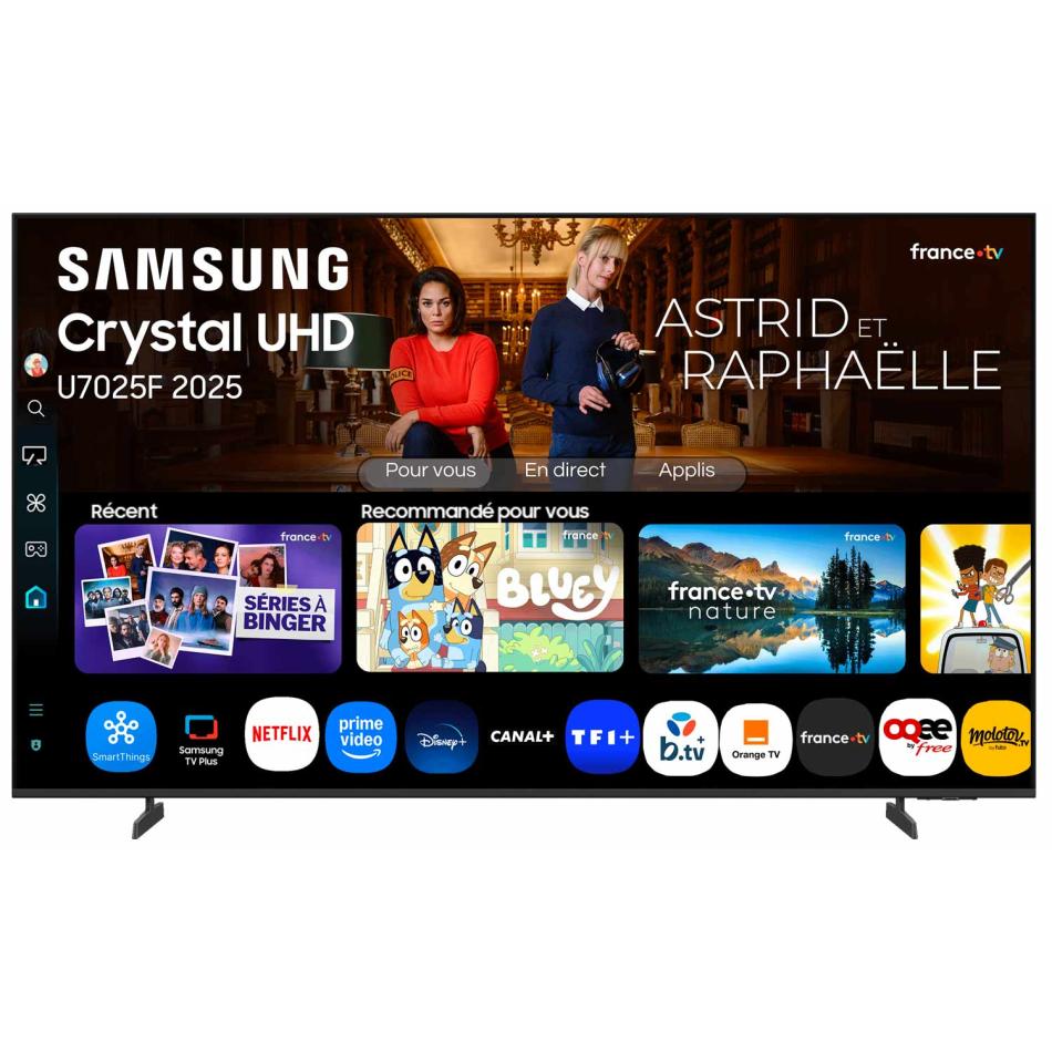 Samsung TV 65 pouces Crystal UHD U7025F 4K Smart TV couleurs incroyables avec Crystal Processor 4K écoutez tous les haut parleurs avec Q Symphony données protégées Knox Security et Gaming Hub - vue 8