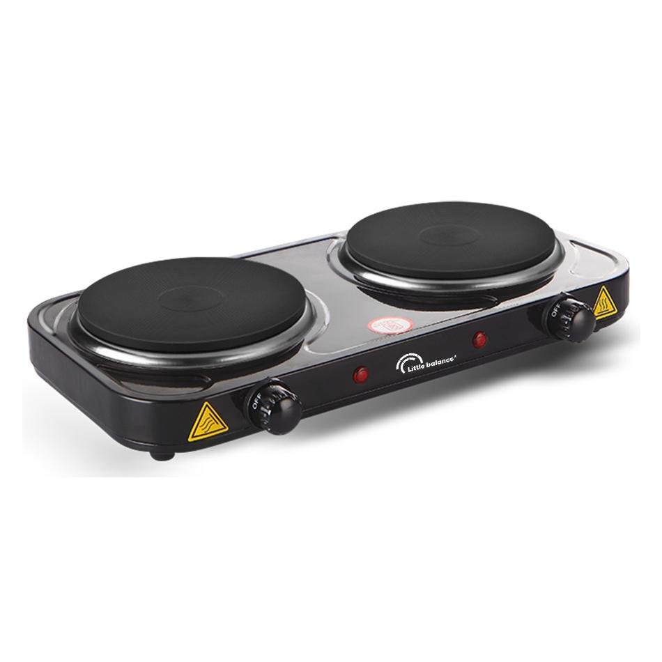 LITTLE BALANCE 8857 Little Cook Duo Vintage Plaque de cuisson électrique double Idéale pour les étudiants le camping le bureau les petits espaces 2 thermostats avec réglage continu - vue 2