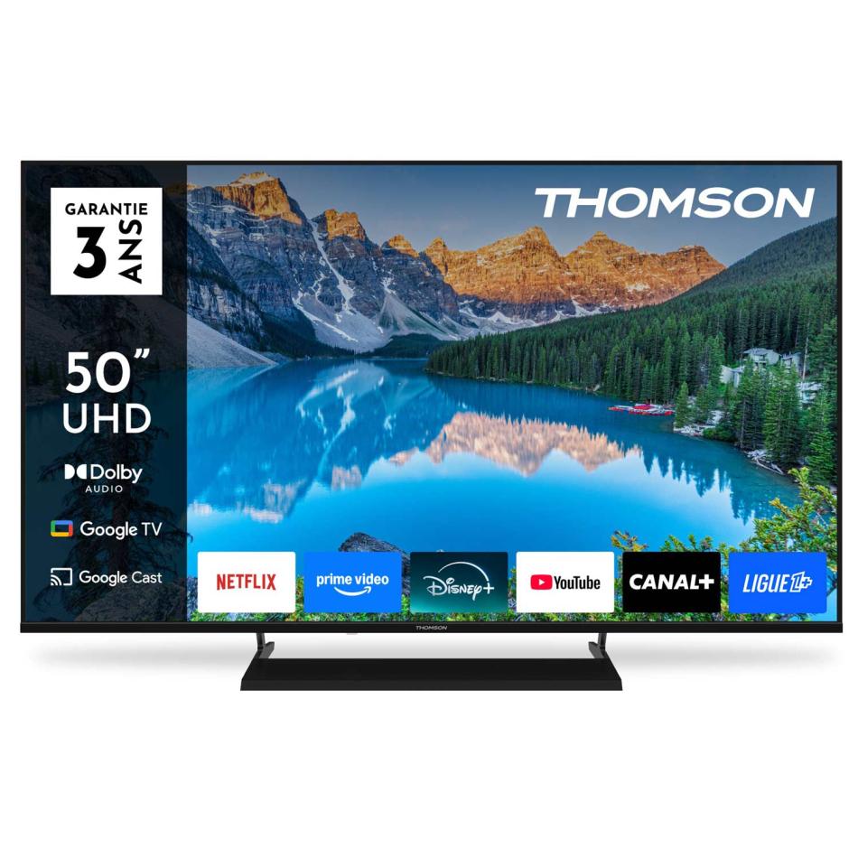 Thomson 50UG5X15 TV LED 50 126 cm 4K UHD 3840x2160 Google TV 3xHDMI 2.1 WiFi - vue 3
