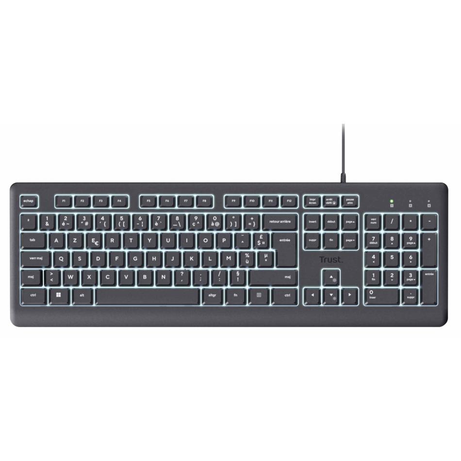 Clavier PC Trust Primo 25869trust – Filaire Rétroéclairé AZERTY - vue 2