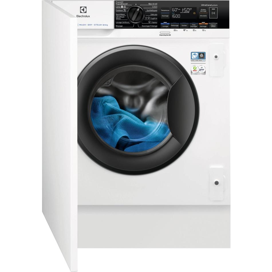 ELECTROLUX Lave linge tout intégrable capacité 84 kg essorage 1600 trmn EW8W1684BI - vue 8