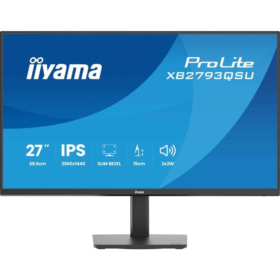 iiyama ProLite XB2793QSU B1 Écran LED 27 2560 x 1440 QHD @ 75 Hz IPS 350 cdm² 1000:1 1 ms HDMI DisplayPort haut parleurs - vue 3