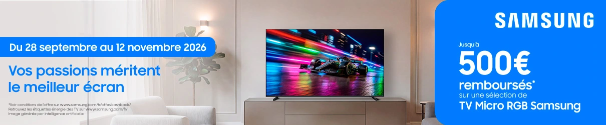 Offre de remboursement TV Samsung Micro RGB
