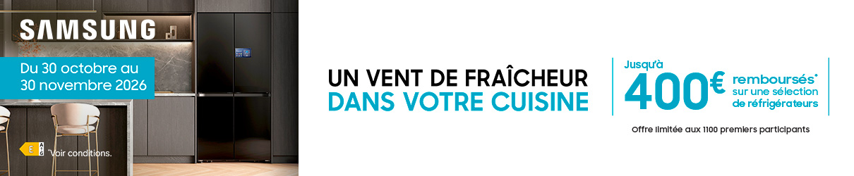 Offre de remboursement réfrigérateur Samsung