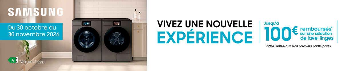 Offre de remboursement lave-linge Samsung