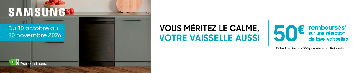 Offre de remboursement lave-vaisselle Samsung